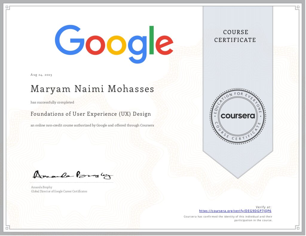 google foundations of user experience design