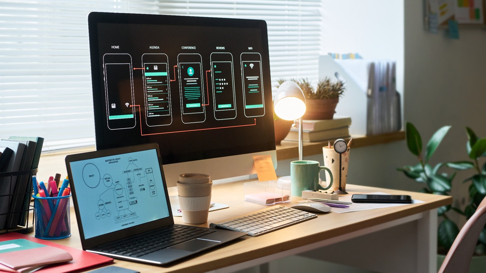 Modern digital workspace representing AI-driven SEO, web strategy, and analytics
